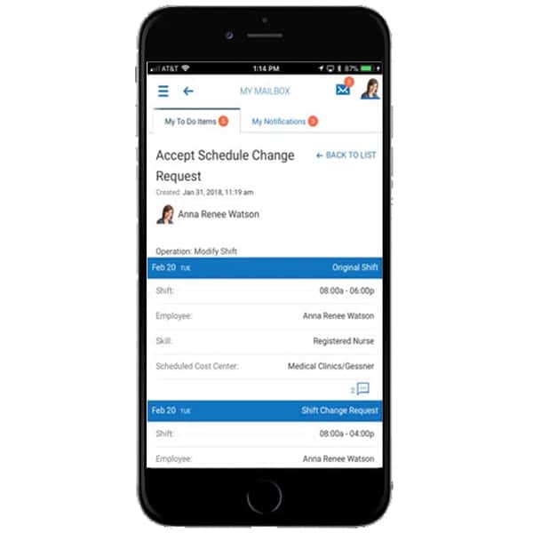 Manager Self Service Dashboard Smartphone - Payroll Services - Americhex